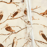 Owl Bamboo Ruffle Zipper Footed Romper