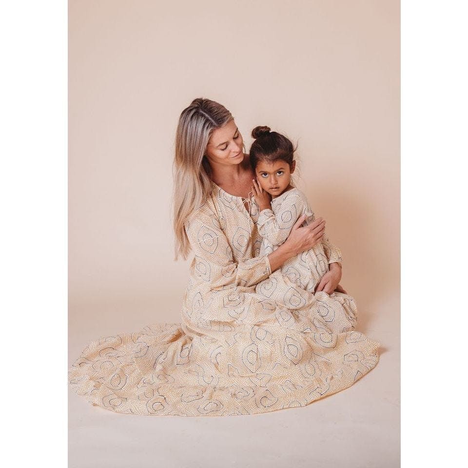 Block-Printed Women's Bohemian Dress