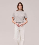 Womens Vintage Jersey Oversized Crop - Recycled Cotton Jersey - Heather Grey