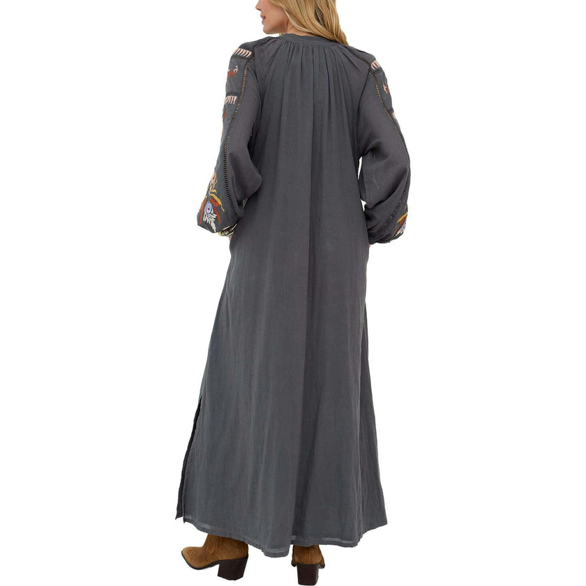 Elisa Kaftan Style Embroidered Maxi Dress
