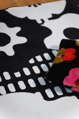 Black and White Abstract Floral Rug by Becca Franks
