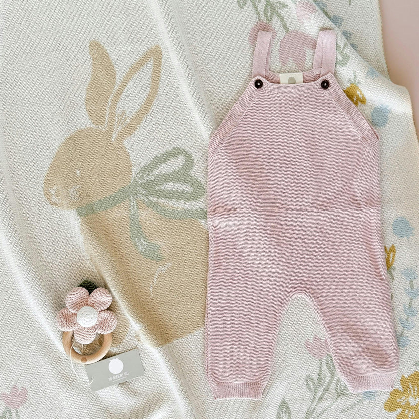 Pastel Floral Bunny Blanket | Organic Cotton
