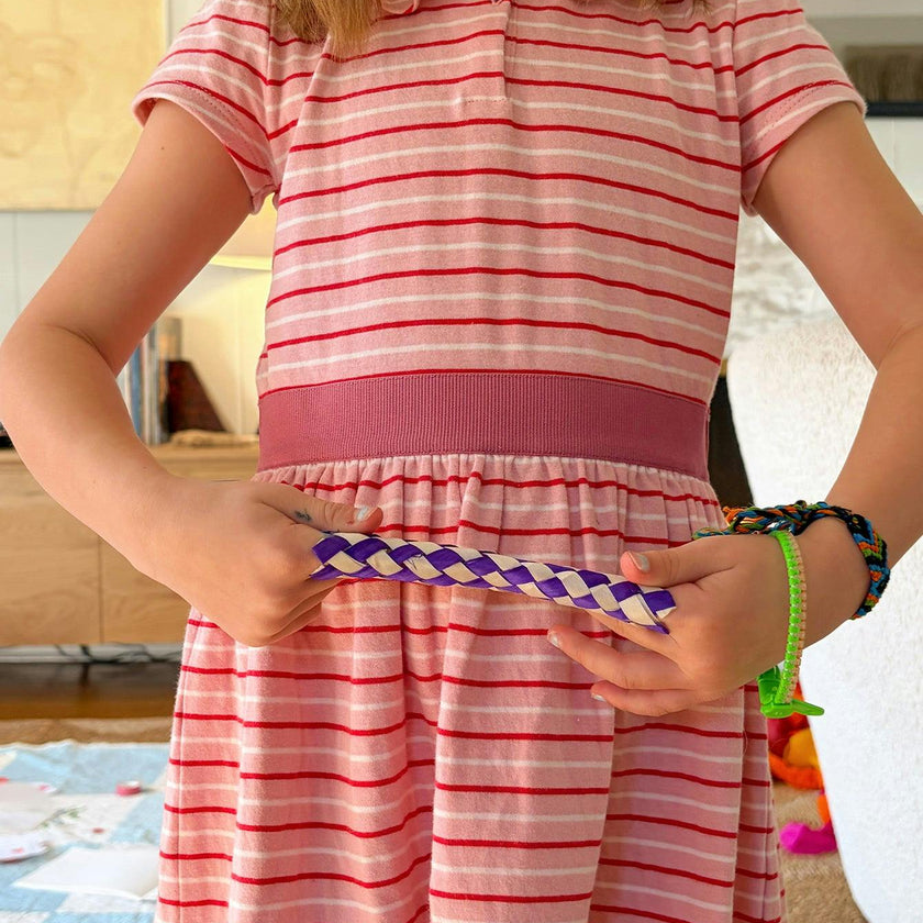 Allegra Dress, Petal Mini Stripe