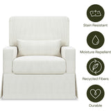 Crawford Pillowback Comfort Swivel Glider in Fog Chatham Stripe