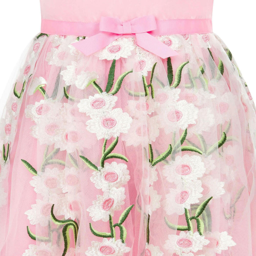 Margarita Embroidered Tulle And Satin Occasion Party Dress