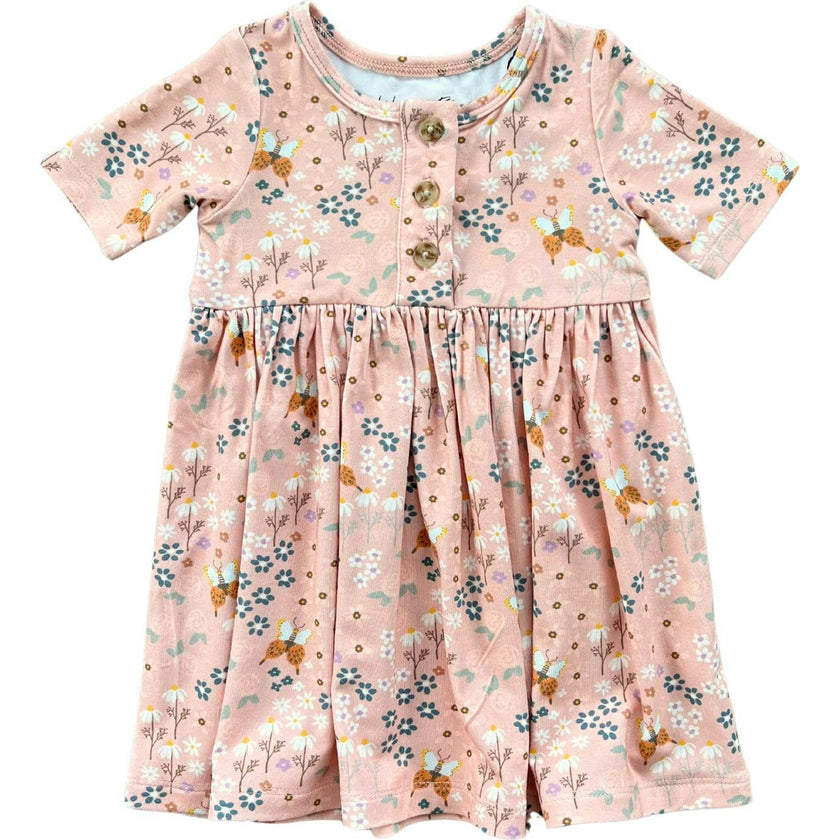 Short Sleeve Henley Dress Thistle