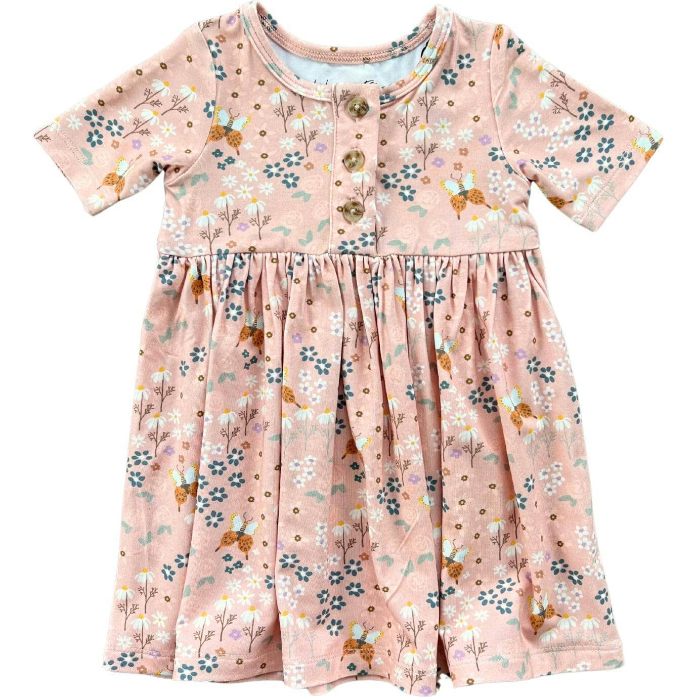 Short Sleeve Henley Dress Thistle