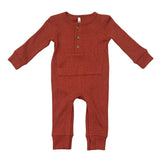 Waffle Romper in Berry Red