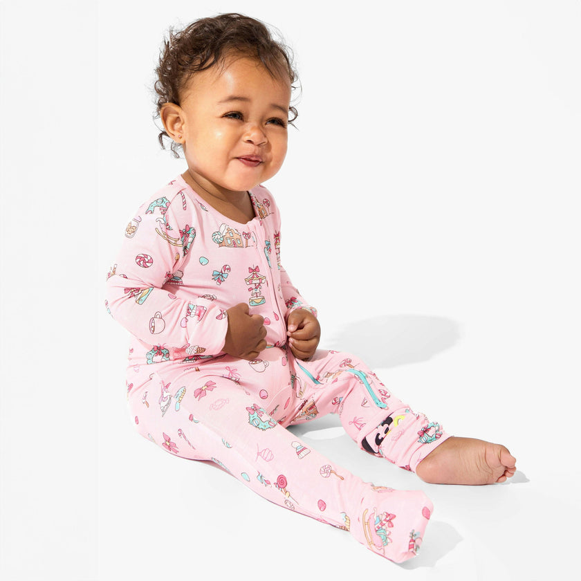 Candy Cane Lane Bamboo Convertible Footie