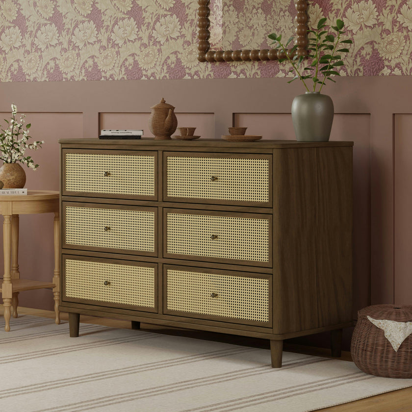 Namesake Marin with Cane 6 Drawer Assembled Dresser (49")