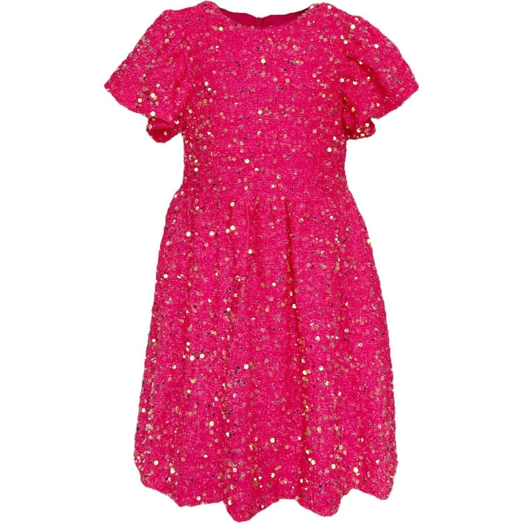 Margot Sequin Velour Short Flared Sleeve Dress
