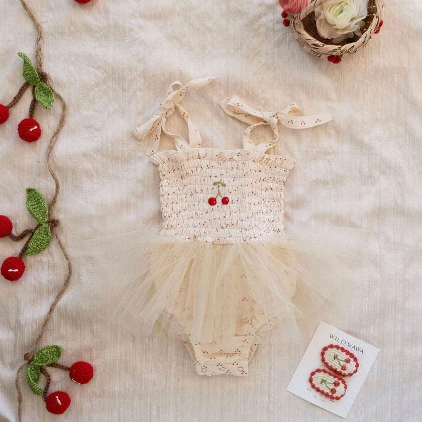 Cherry Tutu in Red Dot