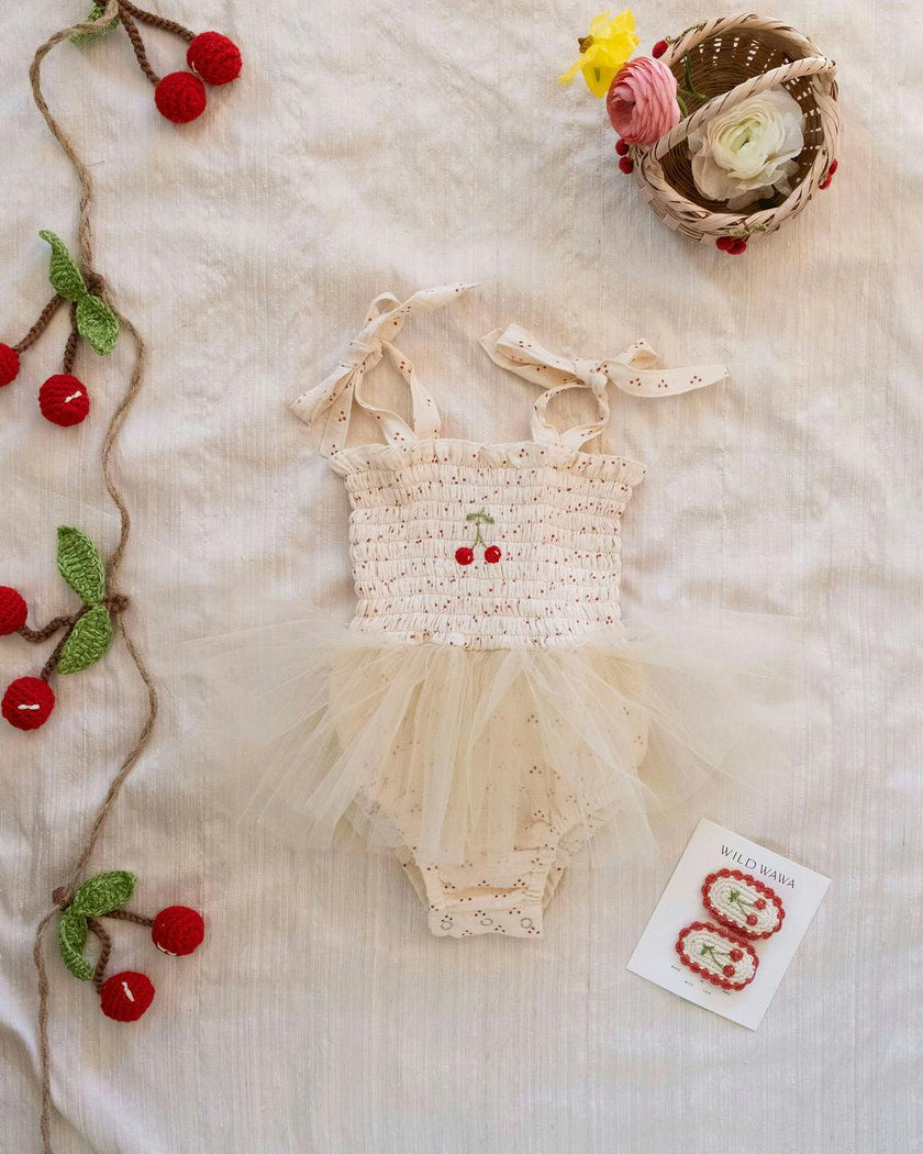 Cherry Tutu in Red Dot