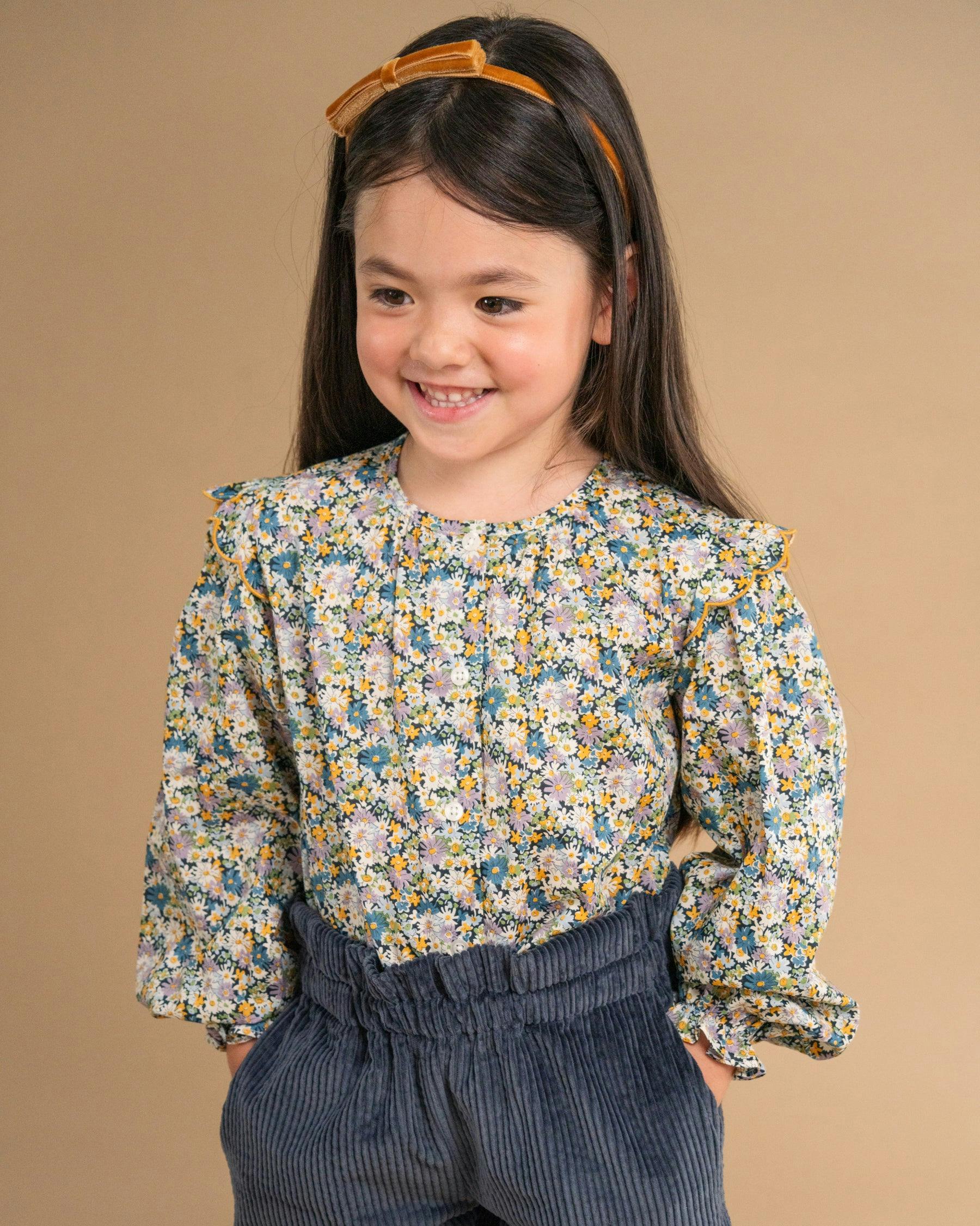 Sacha Blouse Blue Green Liberty