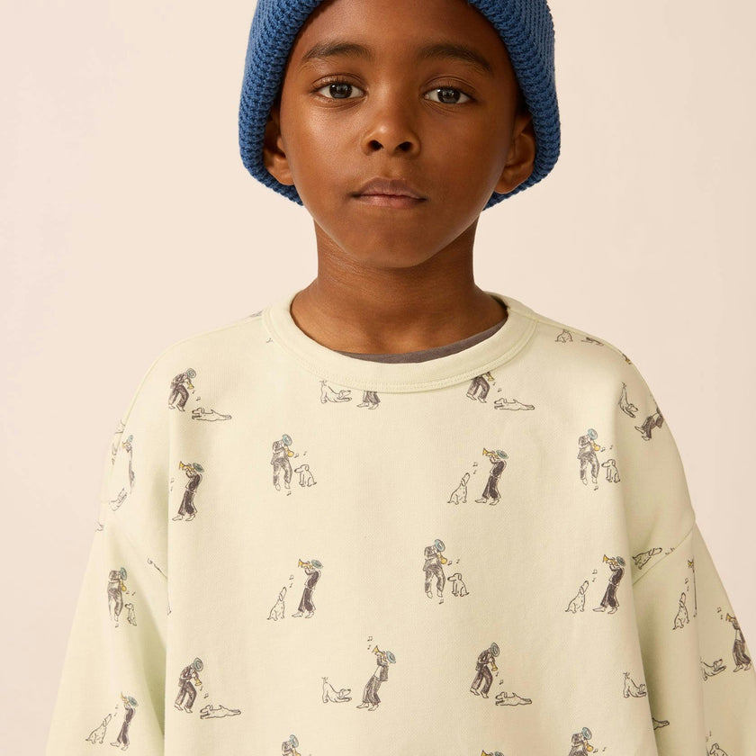 Organic Waffle Knit Beanie in Blue Note