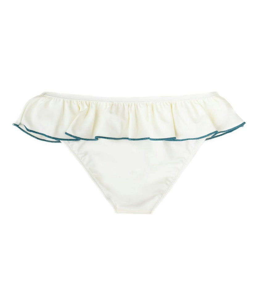 Anna Swim pants in Ivory & Teal