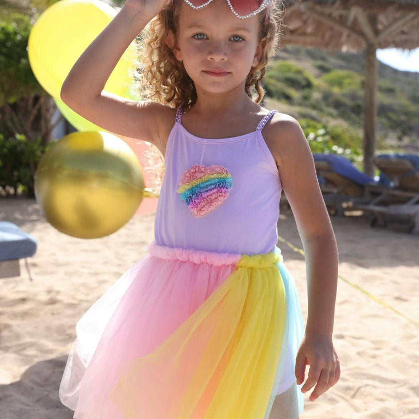 Rainbow Heart Tulle Dress