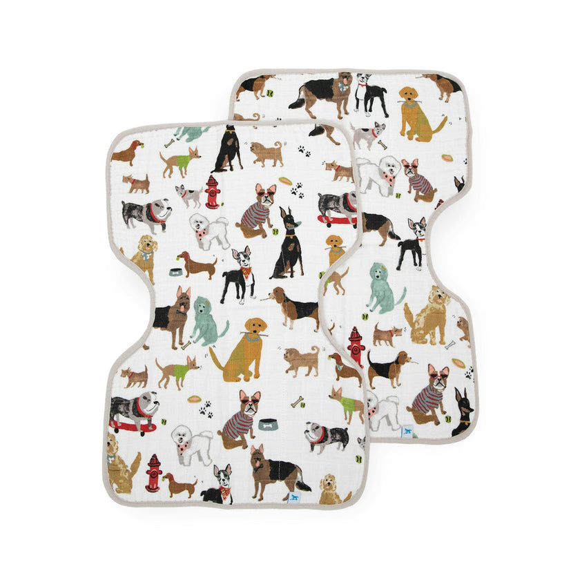 Cotton Muslin Burp Cloth 2 Pack - Woof