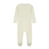 Vanilla Waffle Zipper Footed Romper