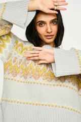 Salida Brushed Fairisle Sweater in Snowdrift