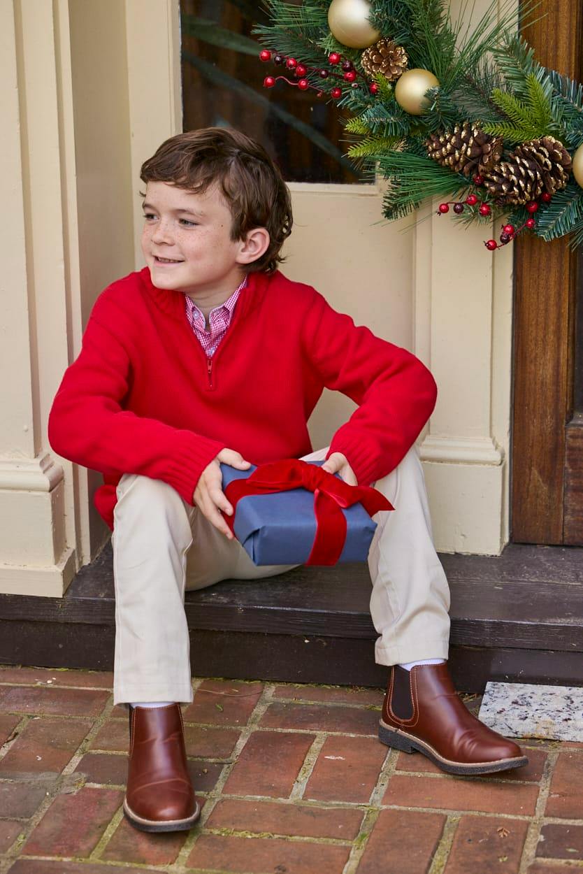 Quarter Zip Sweater - Red