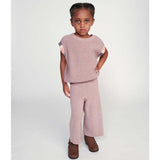 Chunky Ribbed Knit Crew Neck Sleeveless Wide Boxy Fit Tank Top