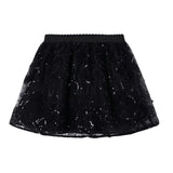 Black Tulle Applique Skirt
