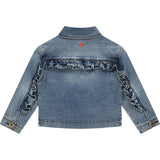 Ruffle Accent Denim Jacket