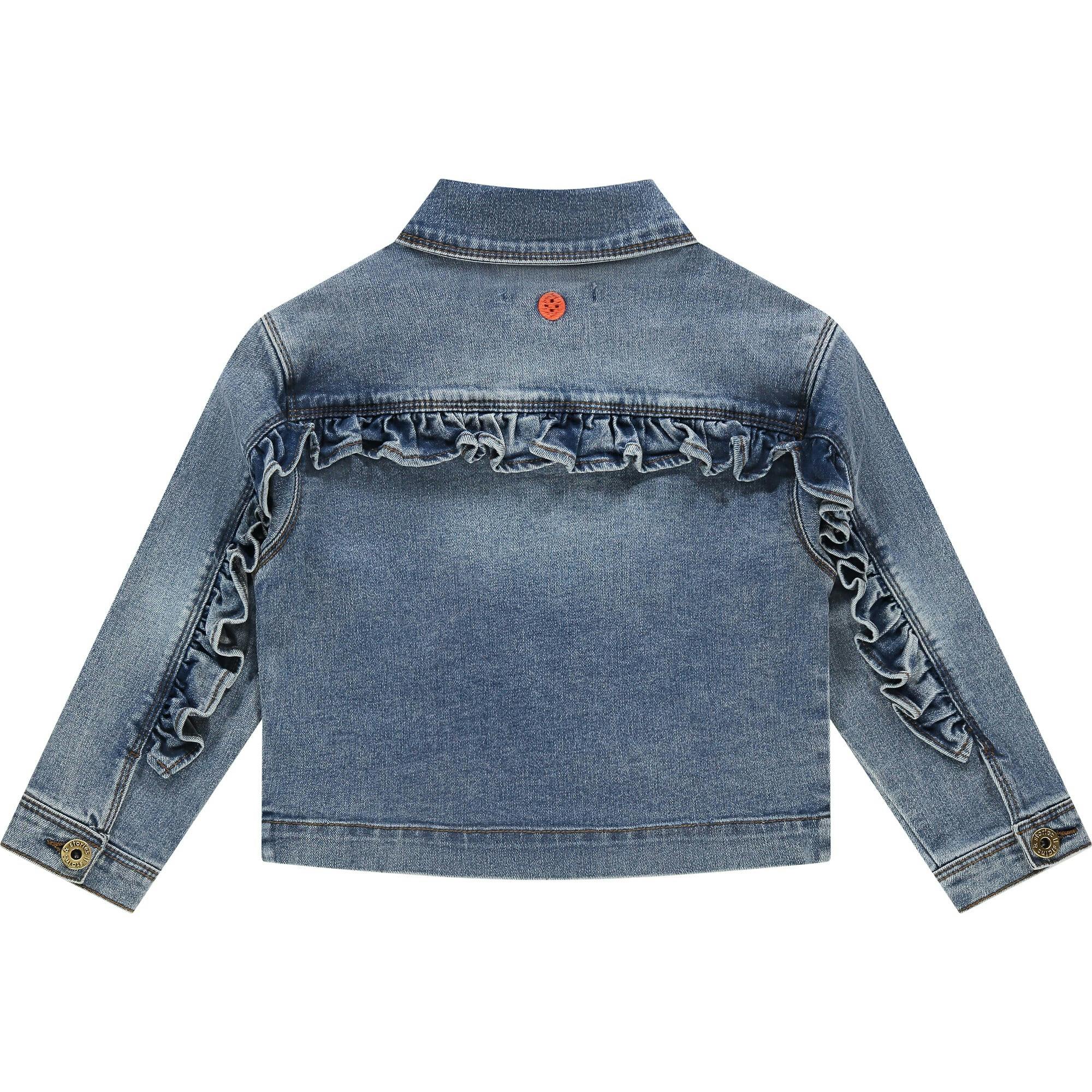 Ruffle Accent Denim Jacket