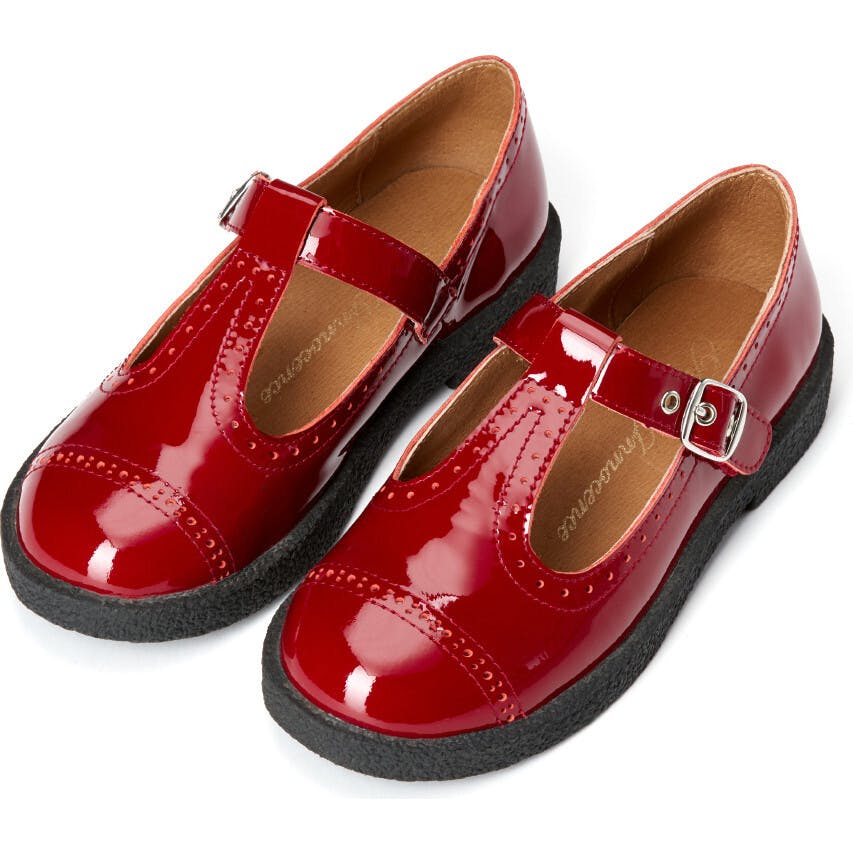 Agathe Leather Casual T-Bar Strap Shoes
