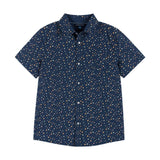 Navy Floral Print Buttondown Shirt