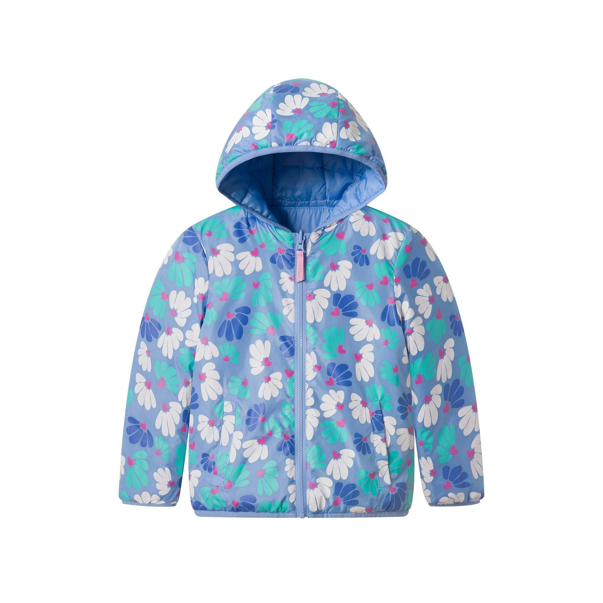Reversible Color-Changing Puffer Jacket | Blue Floral