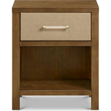 Eloise Assembled Nightstand in Natural Walnut & Performance Sand Eco-Weave