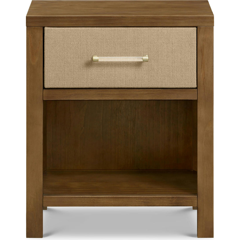 Eloise Assembled Nightstand in Natural Walnut & Performance Sand Eco-Weave