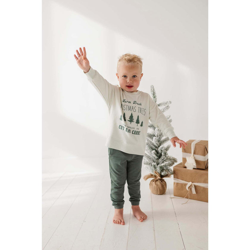 Boxy Sweatshirt Farm Fresh Christmas Trees