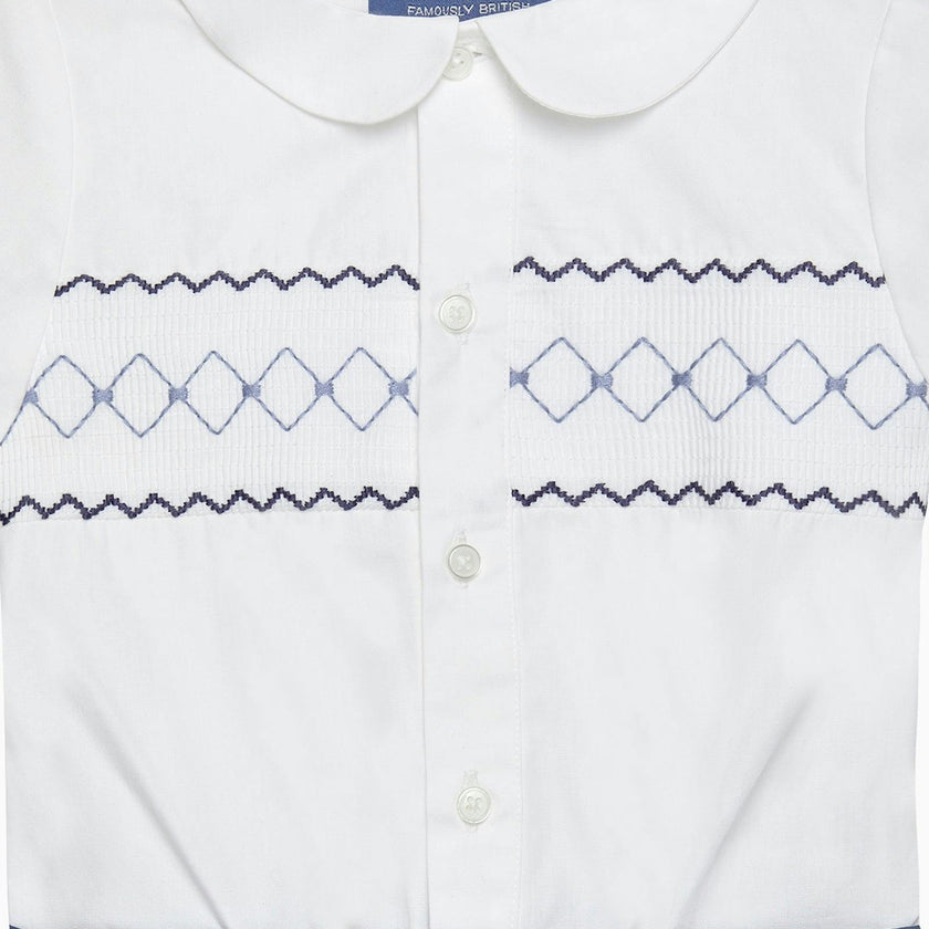 The Rupert Smocked Set in French Navy