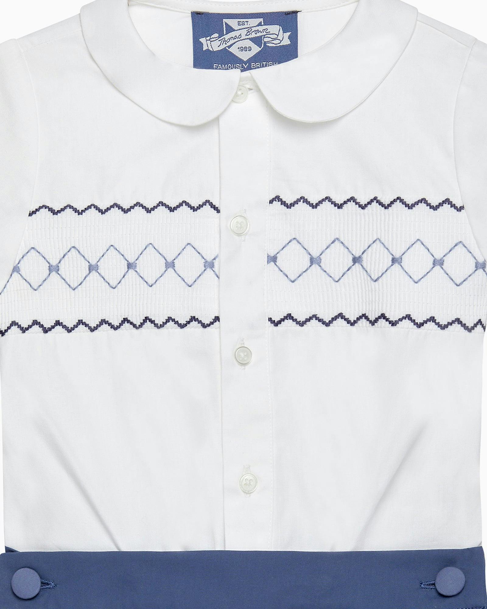 The Rupert Smocked Set in French Navy