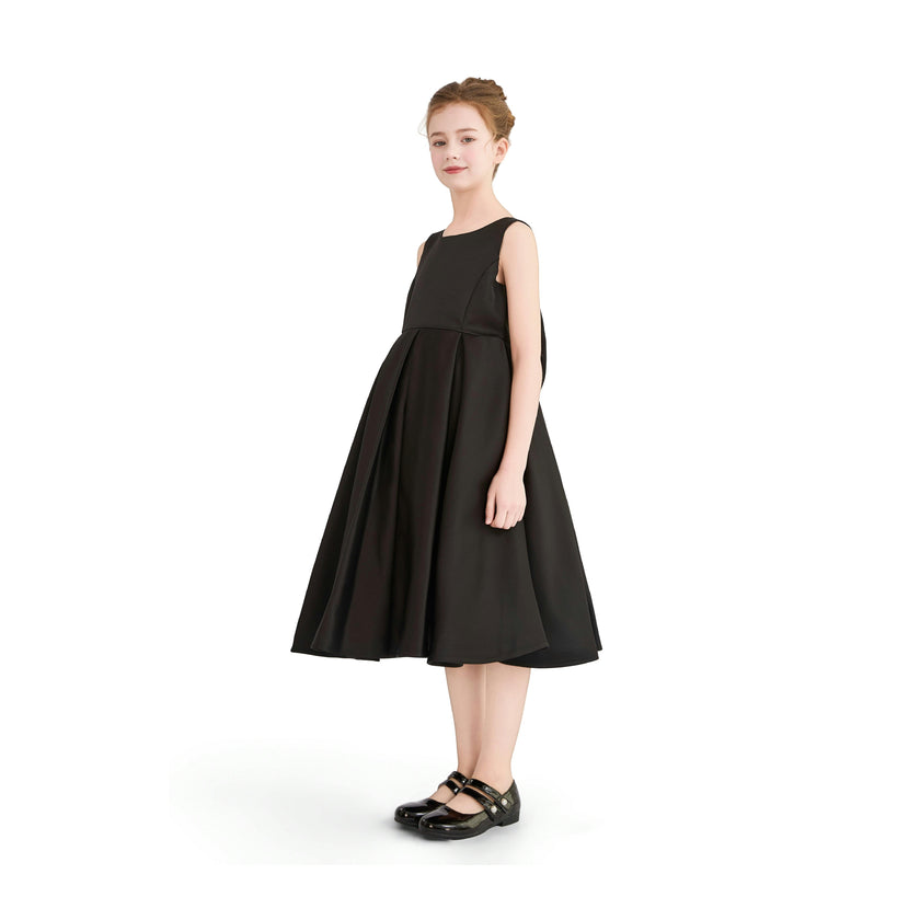 Black Redwooda Satin Bow-Back Dress