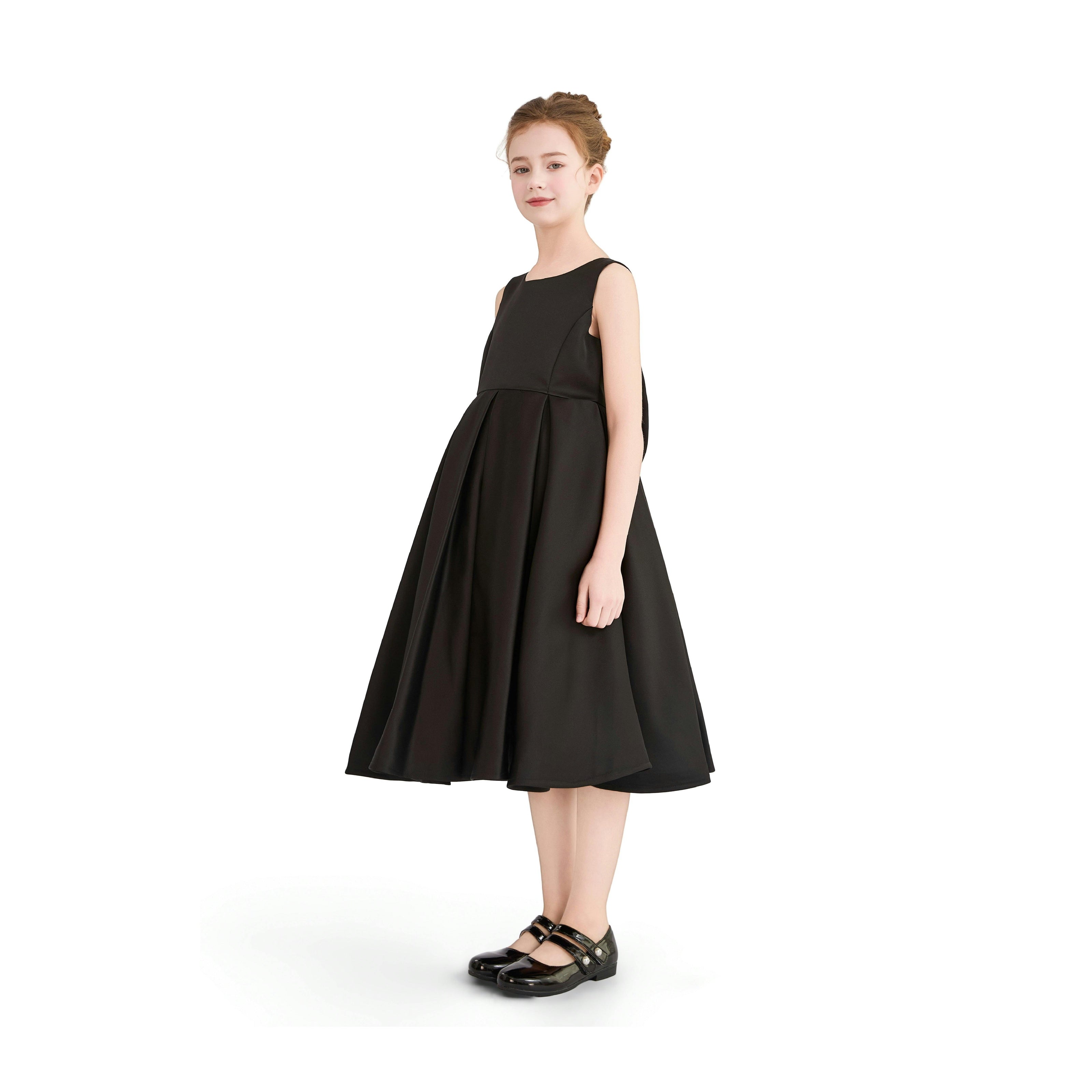 Black Redwooda Satin Bow-Back Dress