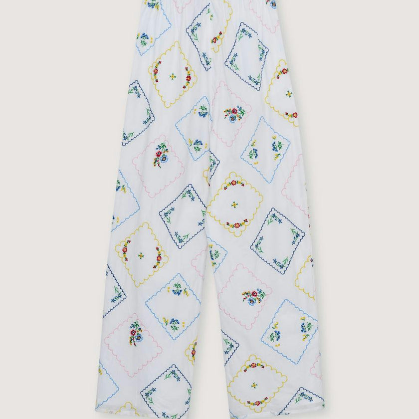 Jacinthe Woman Pant Multicolor Embroidery