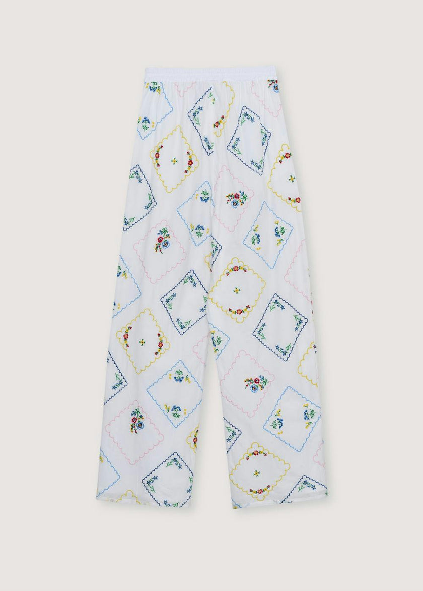 Jacinthe Woman Pant Multicolor Embroidery