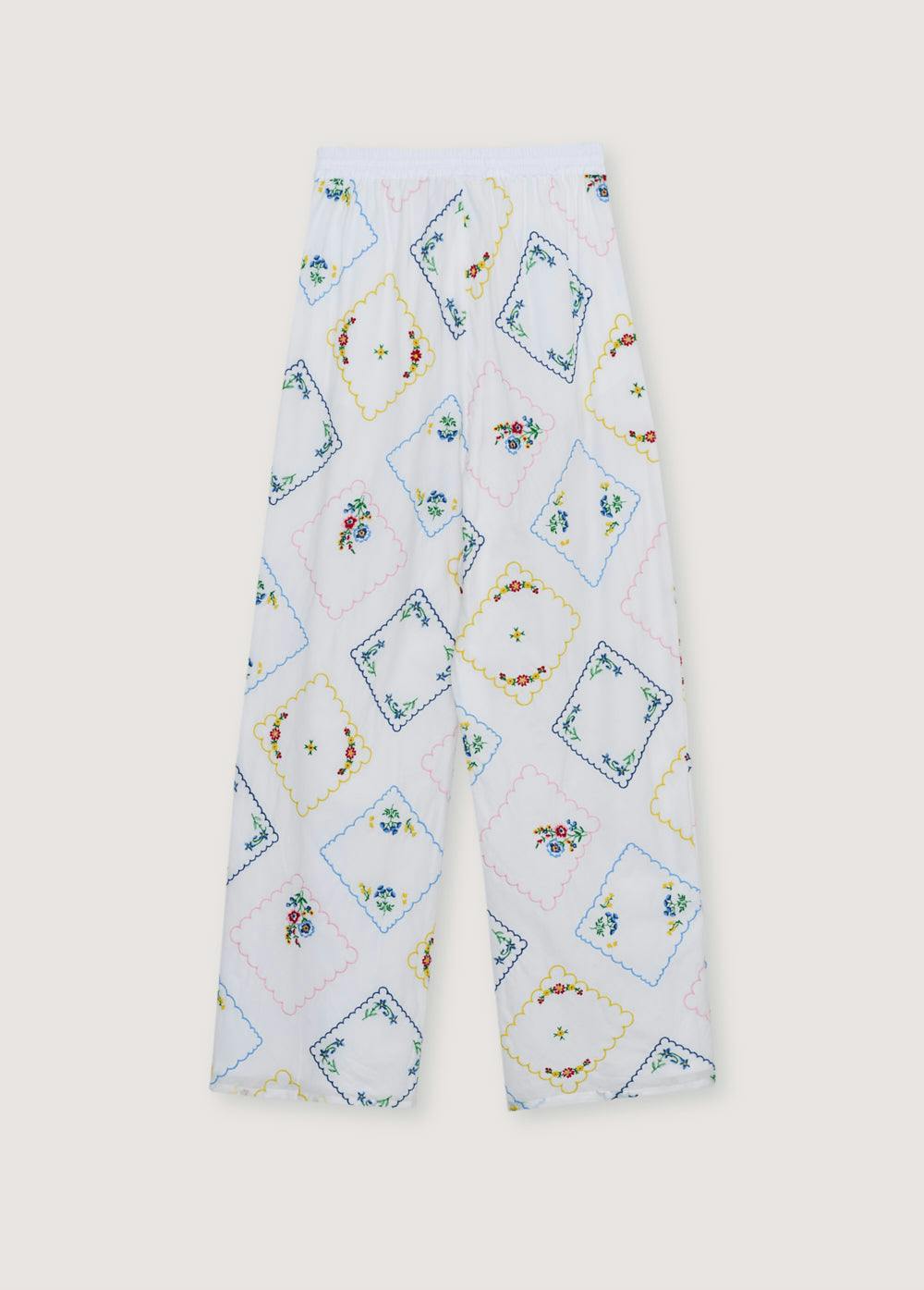 Jacinthe Woman Pant Multicolor Embroidery