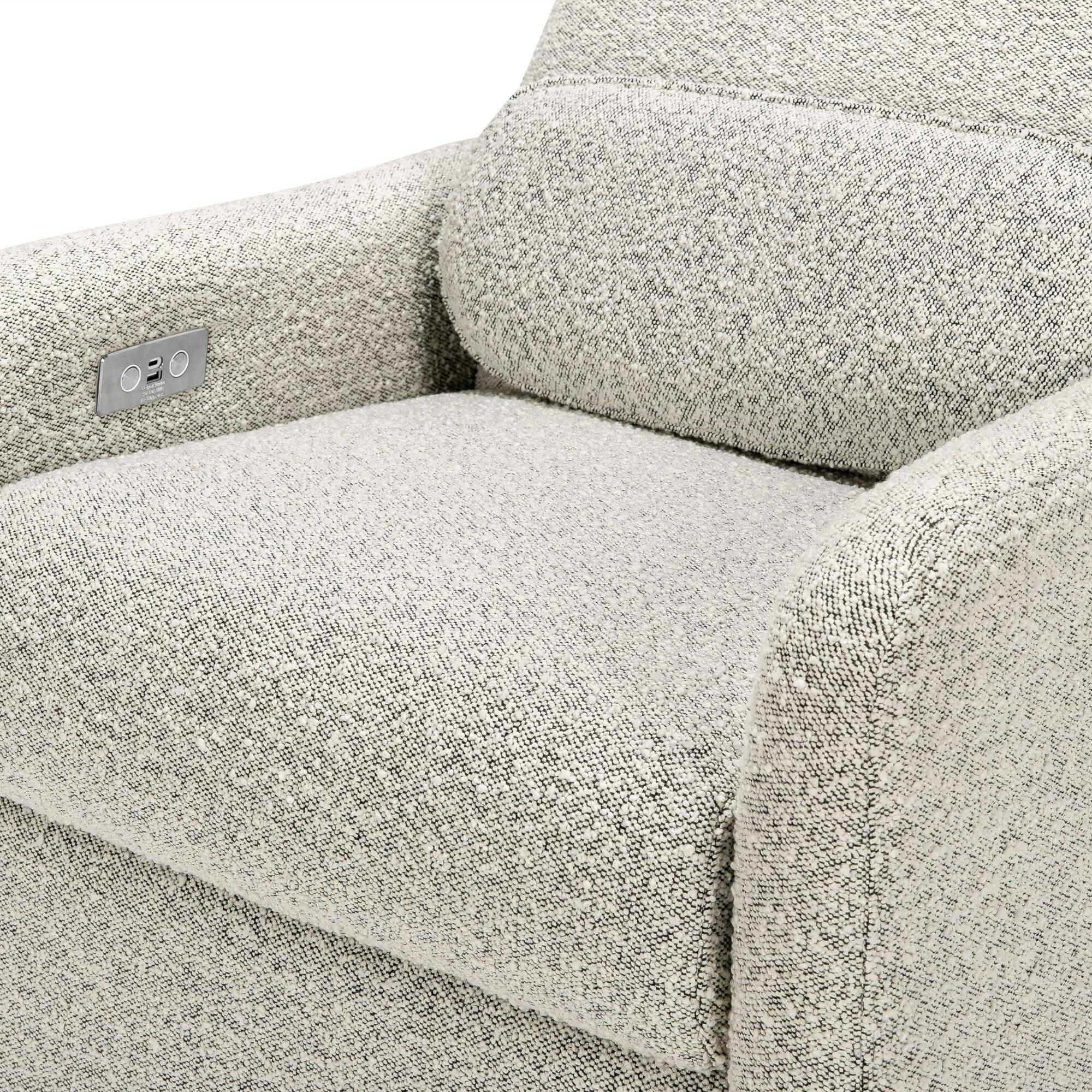 Arc Electronic Recliner and Swivel Glider in Boucle with USB port