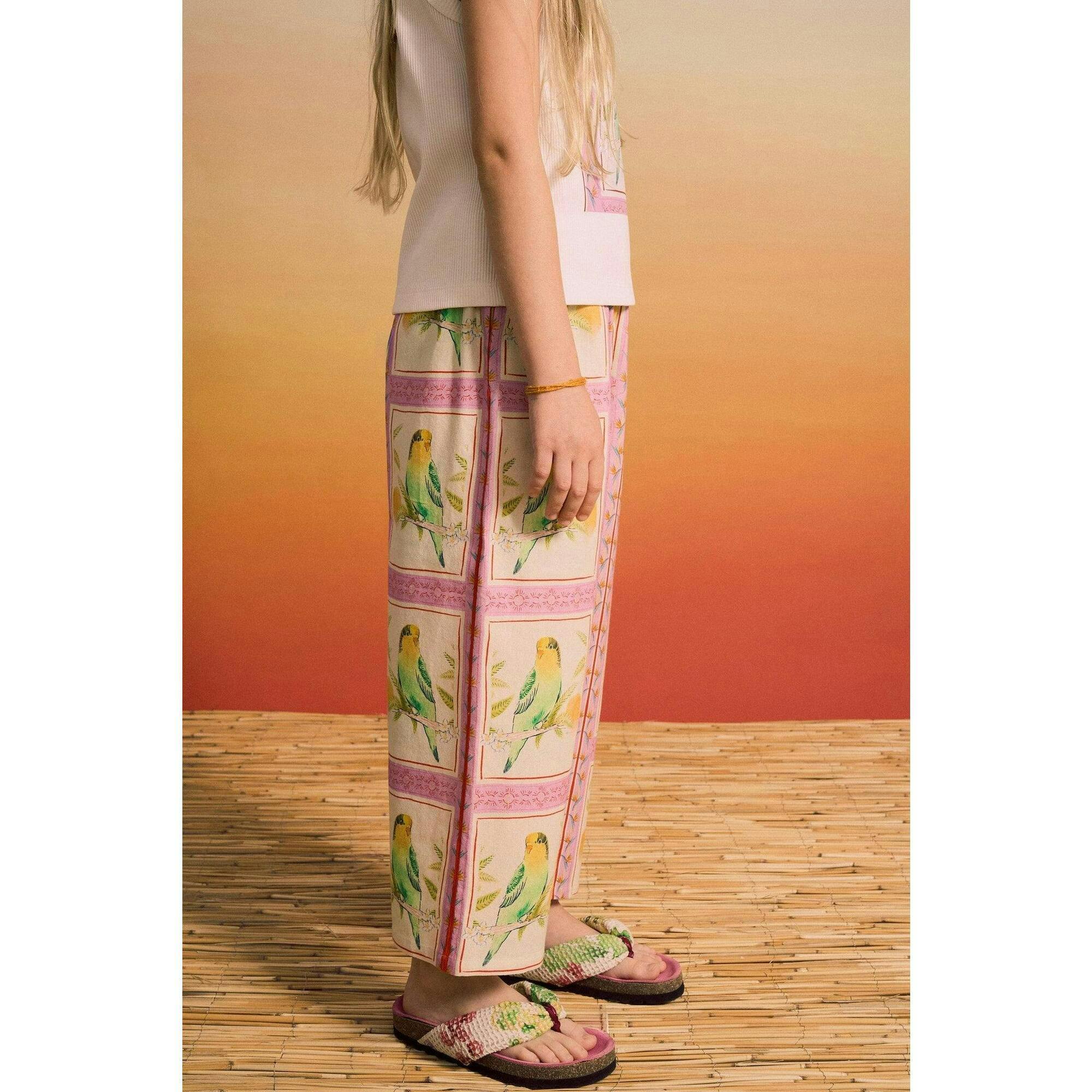 BIRDS PATCHWORK PANTS BLUSH