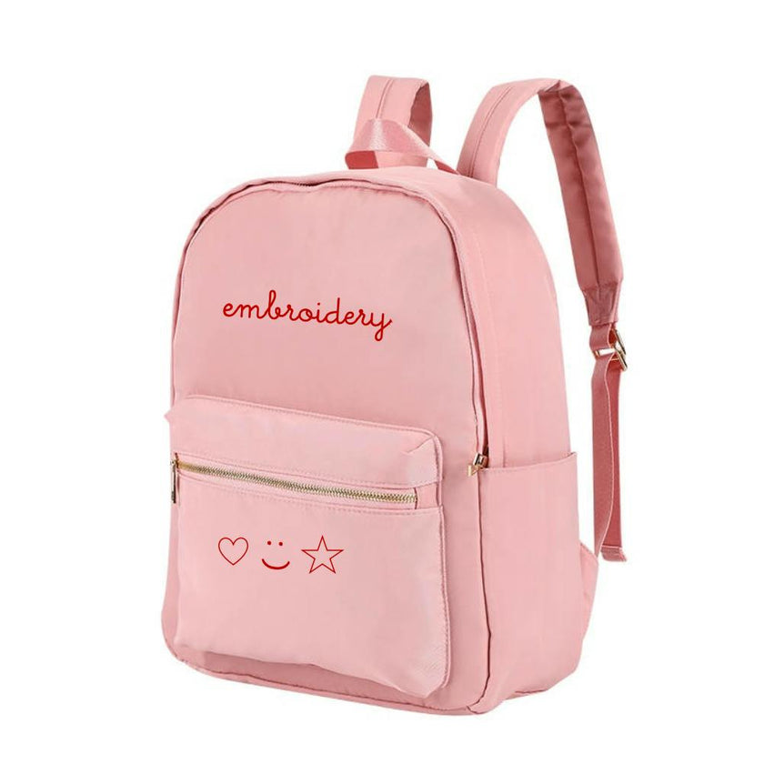 Classic Nylon Backpack – Custom Embroidered Script