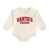 Santa's Favorite Puff Ink Christmas Long Sleeve Romper