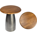 Otto 18" Modern Rustic Round Wood/Metal Accent Table