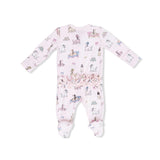 Fancy Hounds with Bows - 2 Way Ruffle Back Zipper Footie