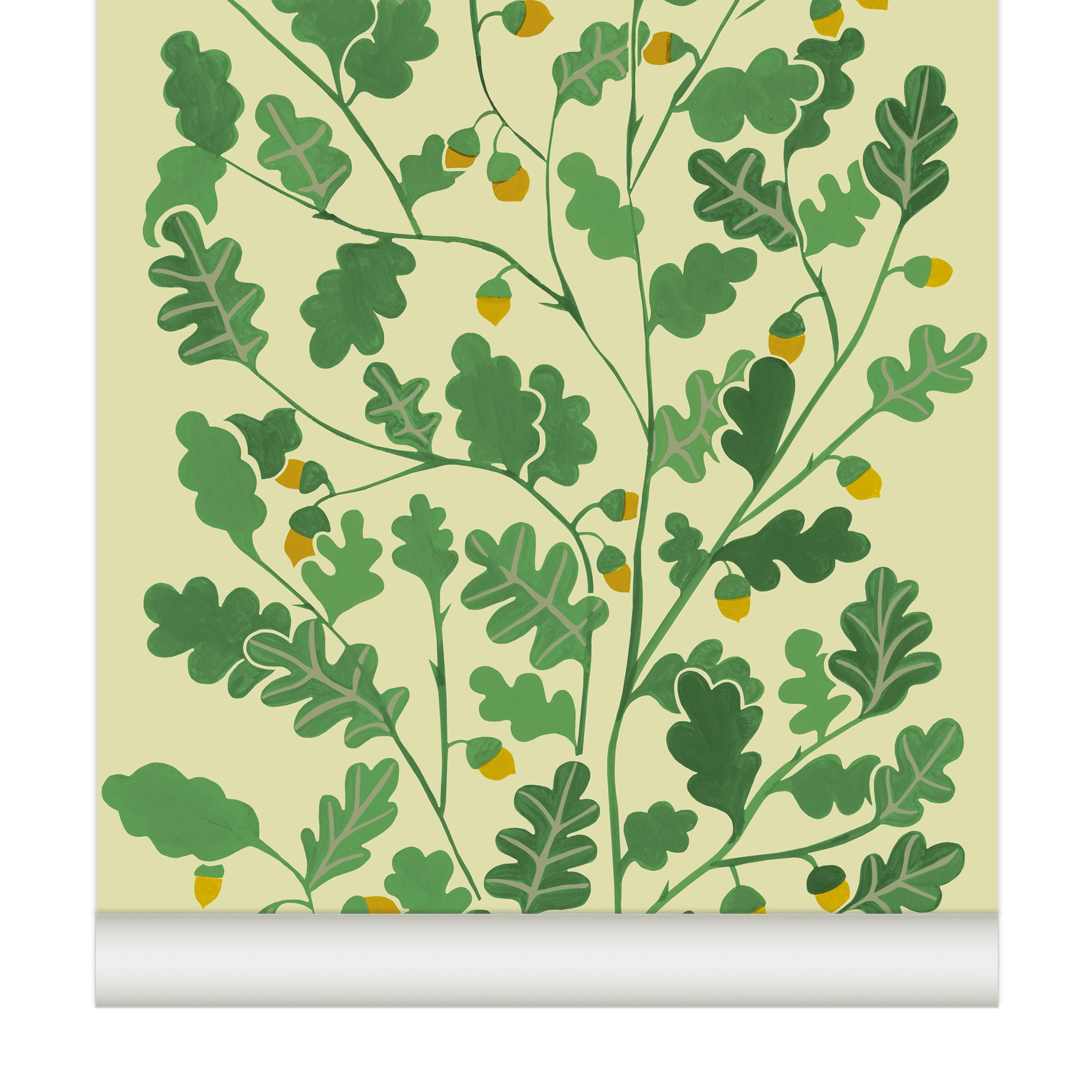 Papier peint CHÊNES coloris Verveine
