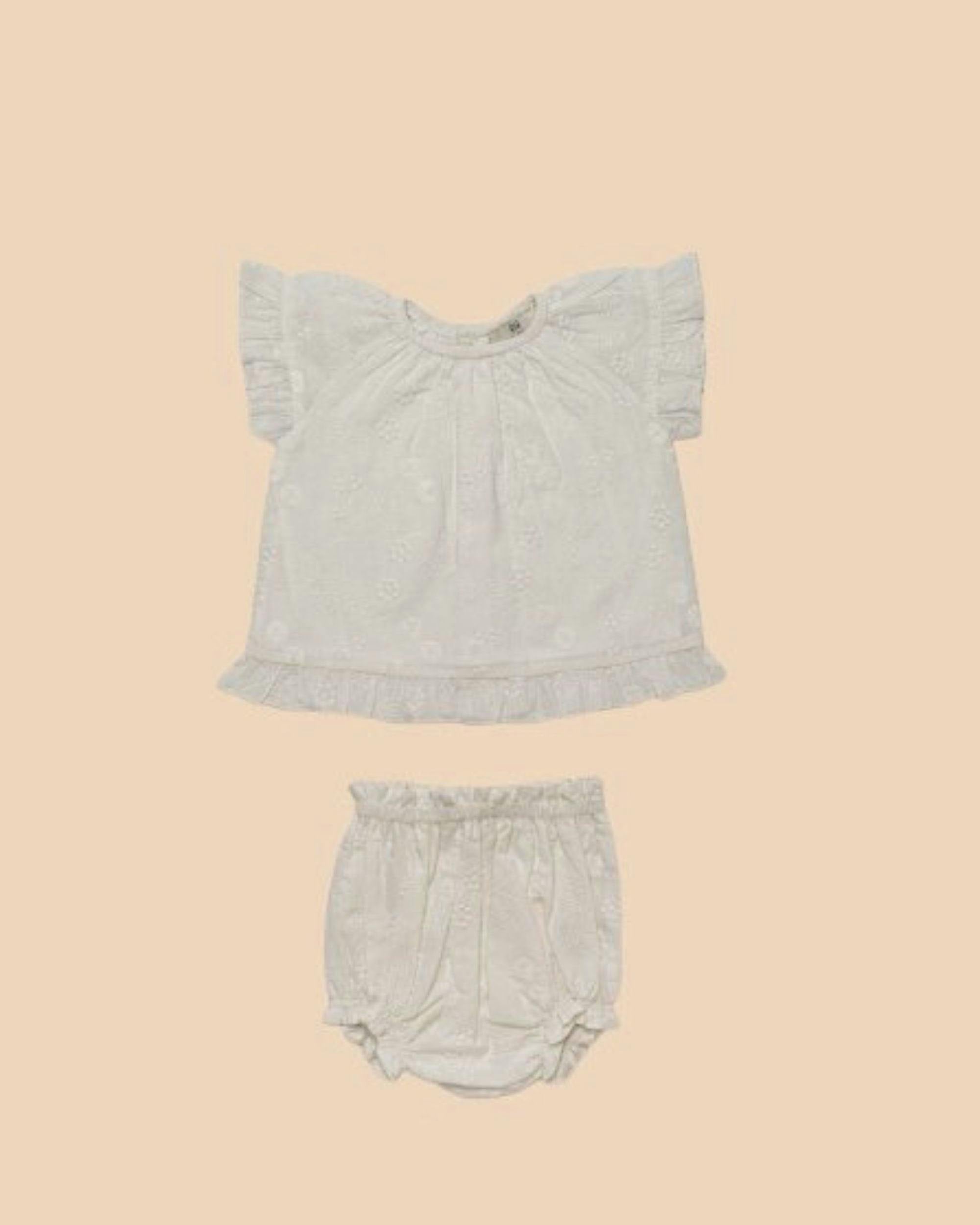 Kitty Baby Blouse & Bloomer Set - Ivory